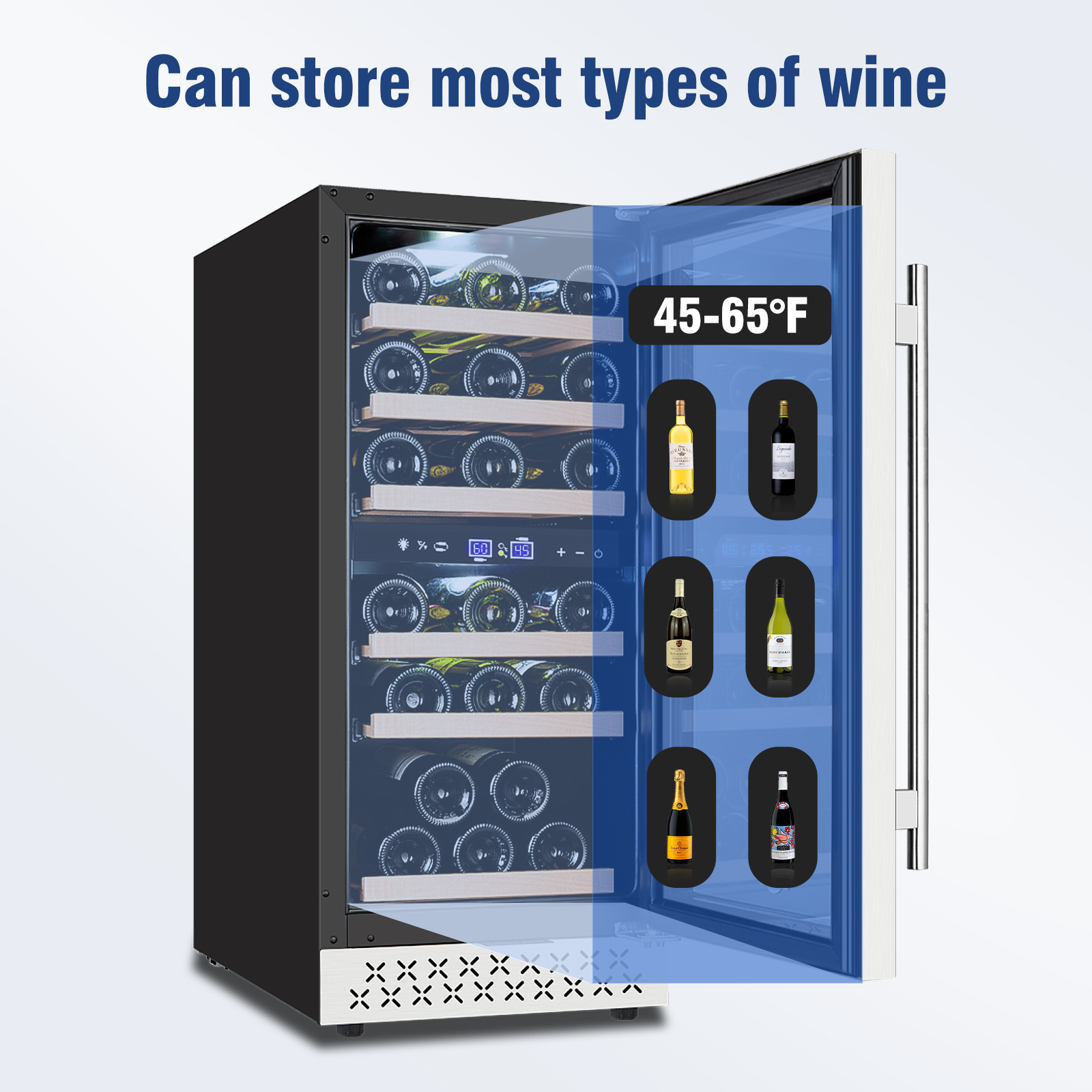 Tylza 15'' Dual Zone Wine Refrigerator 30 Bottle BuiltIn/Freestanding