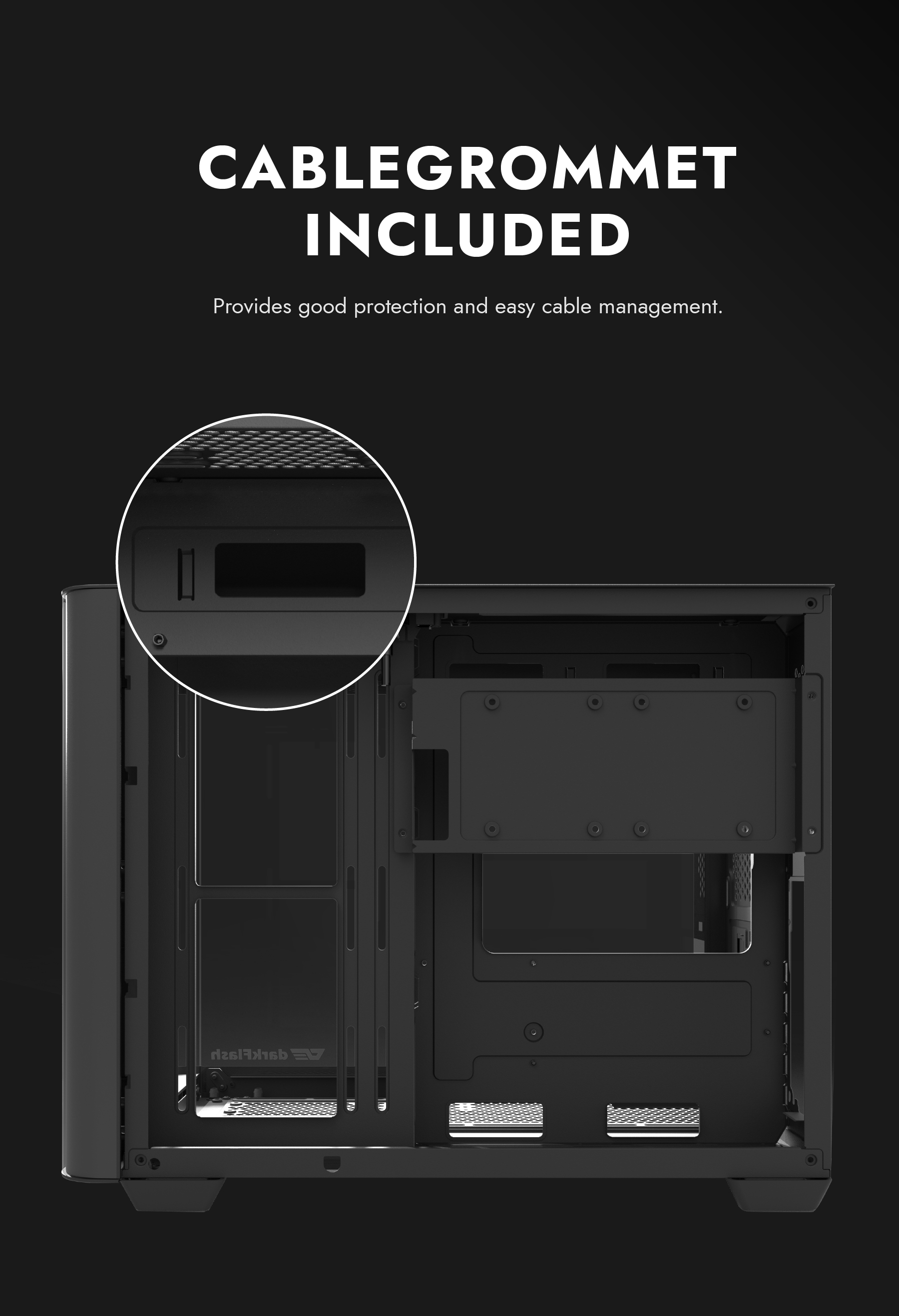 darkFlash DPW90M,Micro-ATX PC Gaming Case,3×Pre-Installed ARGB PWM Fans