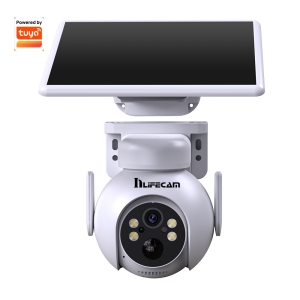 inLifeCam 3.0MP Tuya Smart APP Outdoor Pan Tilt PTZ Battery Solar Panels Full Color Night IP Camera