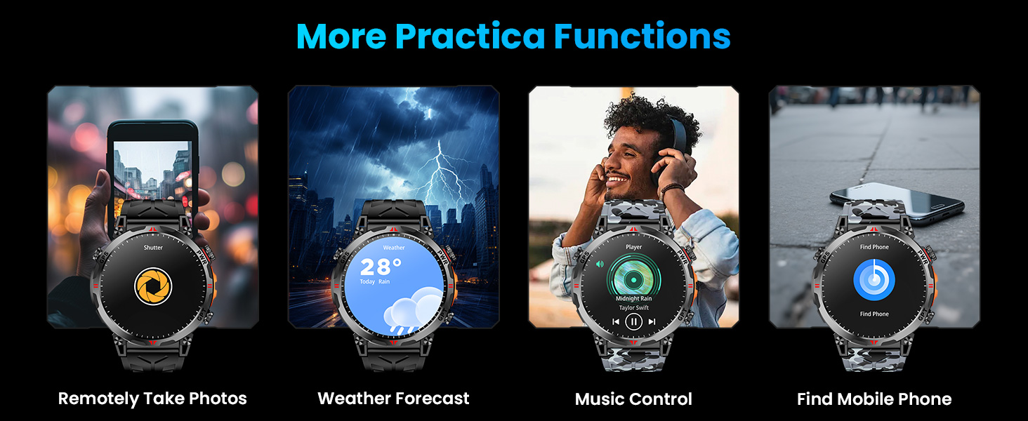 Military Smart Watch with GPS/Compass,Smartwatch with GPT Voice Assistant,1.56" AMOLED Screen