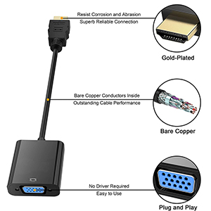 hdmi to vga adapter, male to female