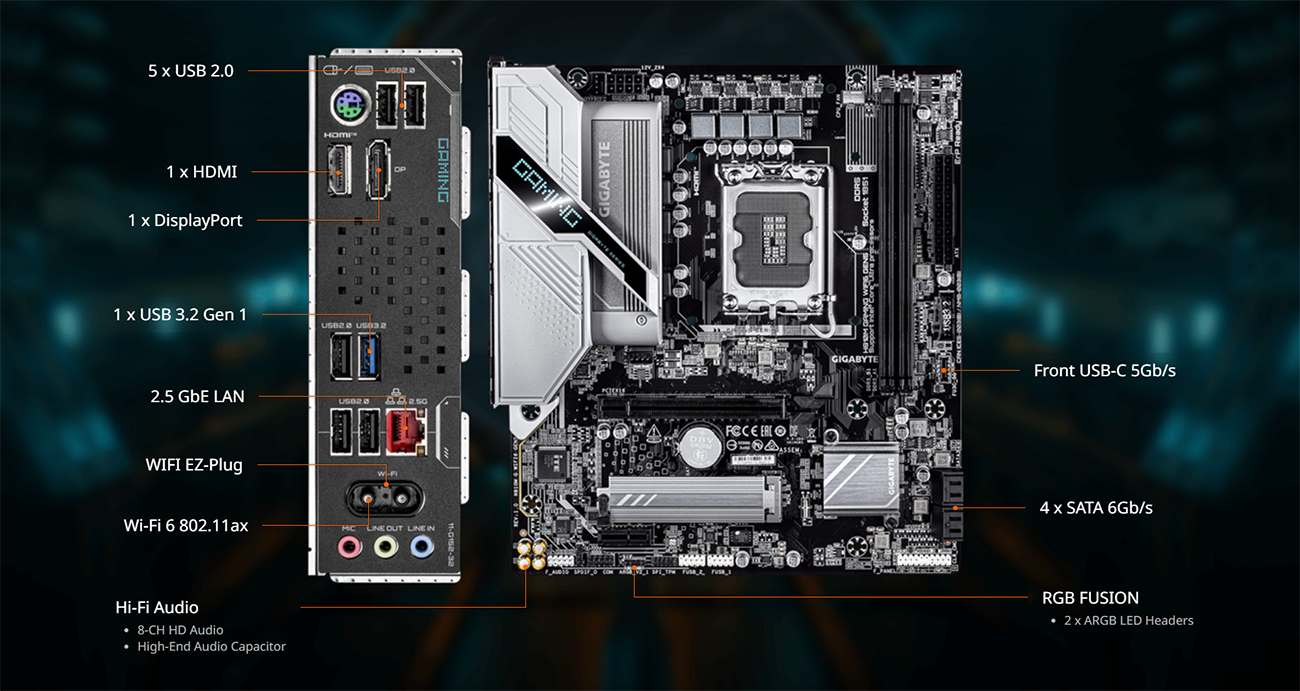 GIGABYTE H810M GAMING WIFI6 GEN5 Motherboard