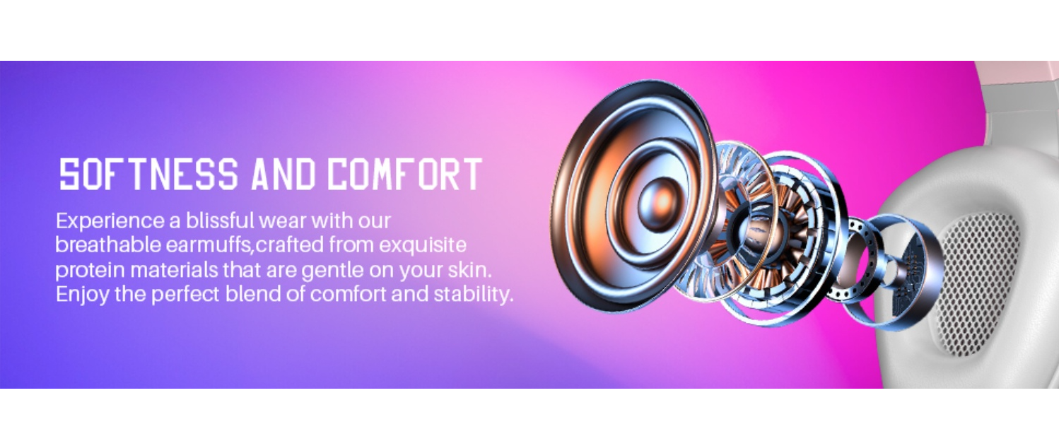 gaming headset,50mm driver,protein earmuffs,soft breathable earpads,over ear gaming headphone,comfor