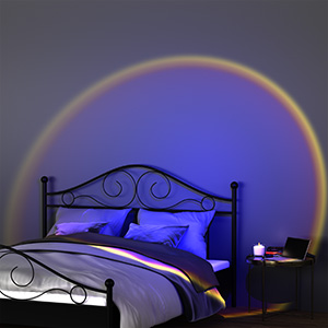 Sunrise Lamp, 360 Degree Rotation Rainbow Projection Lamp