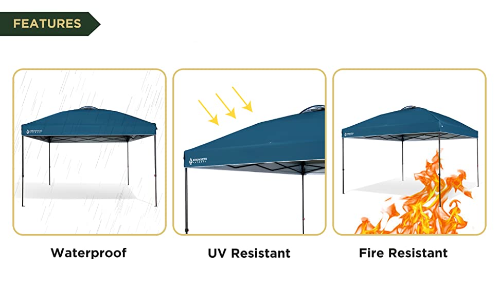 ARROWHEAD OUTDOOR 12x12 PopUp Canopy & Instant Shelter, Easy One