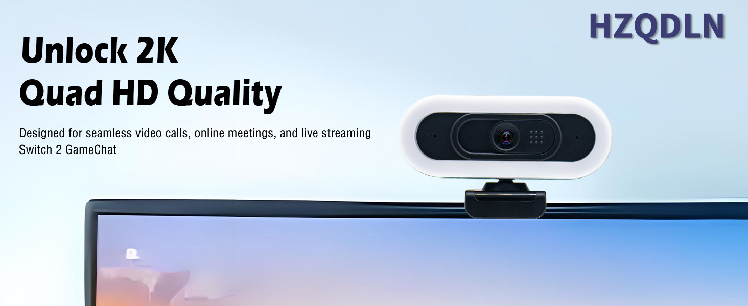 HZQDLN Unlock 2K Quad HD Quality Webcam