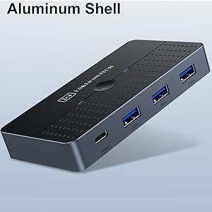 Aluminum USB 3.0 Switch With high-quality Aluminum shell is more durable, anti-fingerprint, and acce