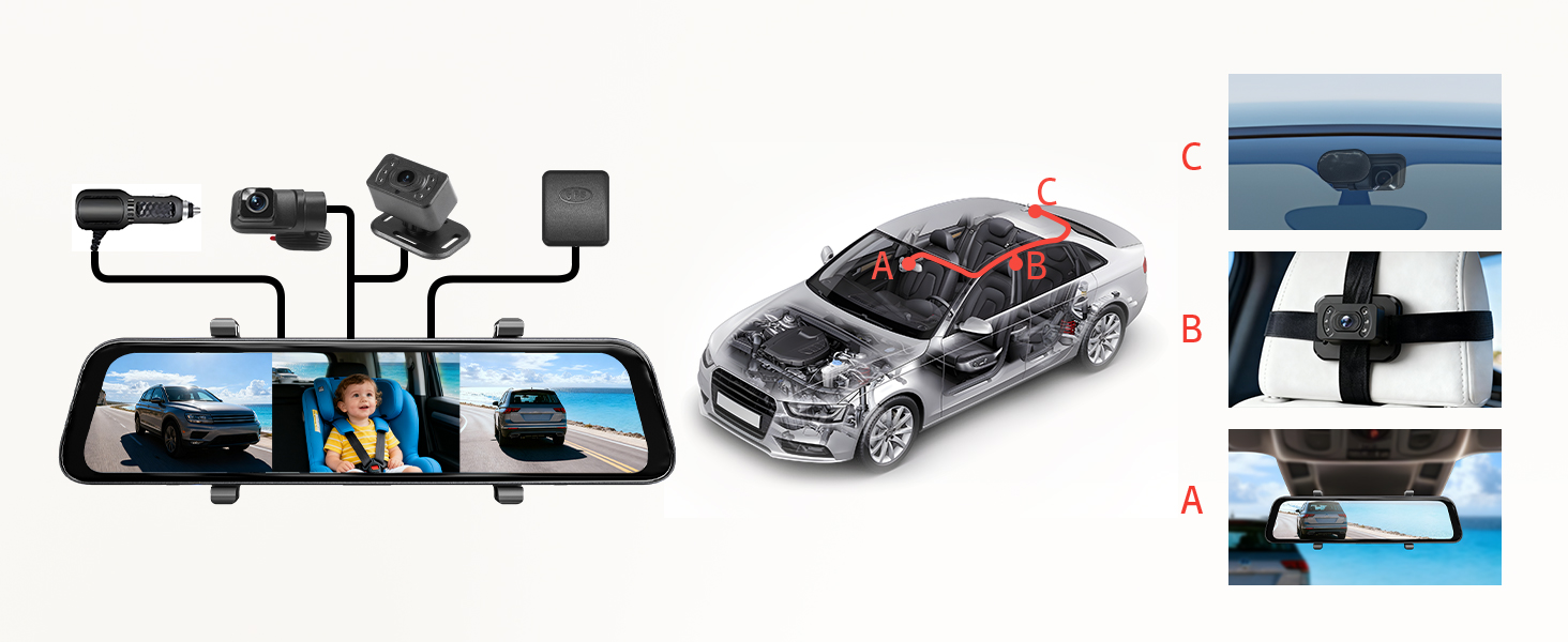 wireless mirror dash cam