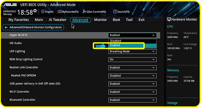 Quad M.2 NVMe to PCIe 4.0 X16