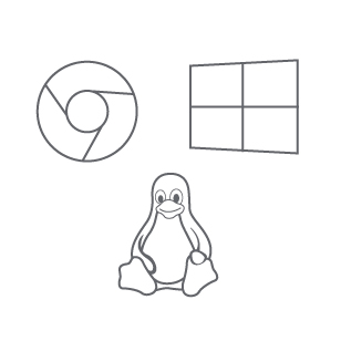 Chrome, Linux, Windows icons
