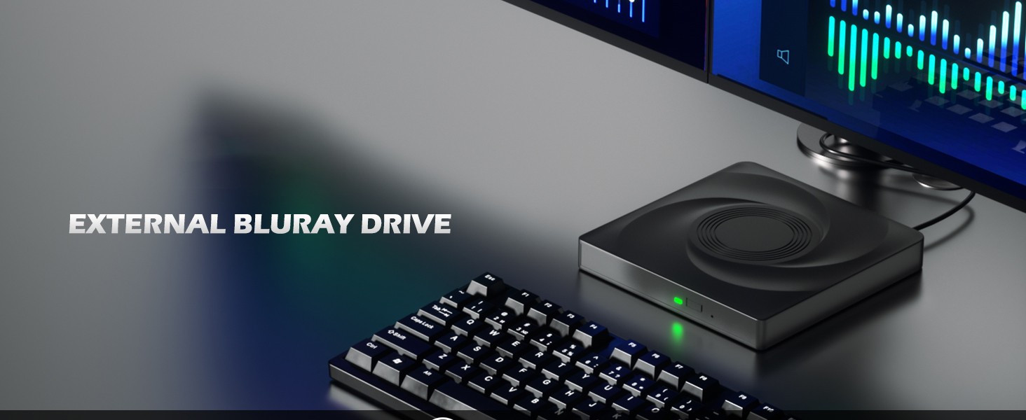 External Bluray Drive for Laptops, USB 3.0 and Type-C Portable DVD Player,BluRay Burner