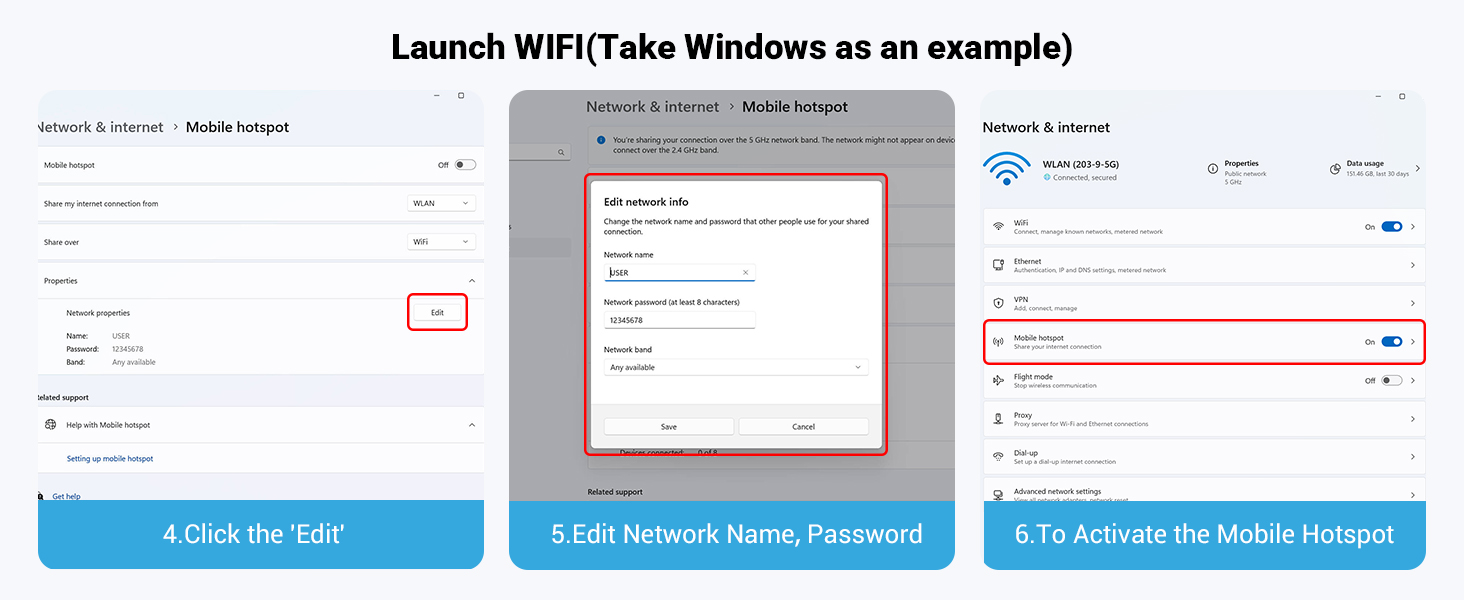 1300Mbps USB 3.0 WiFi Adapter, Dual Antennas 5G/2.4G AC1300 Wireless Adapter