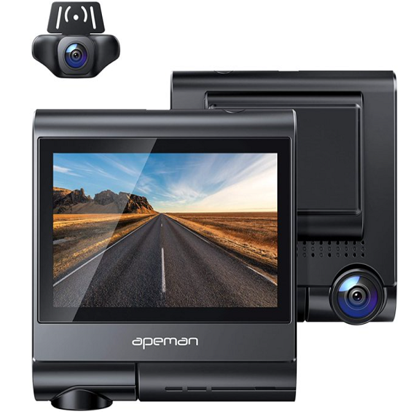 APEMAN C770 4K Touch Screen Dash Cam, 1920x1080P Front and Rear