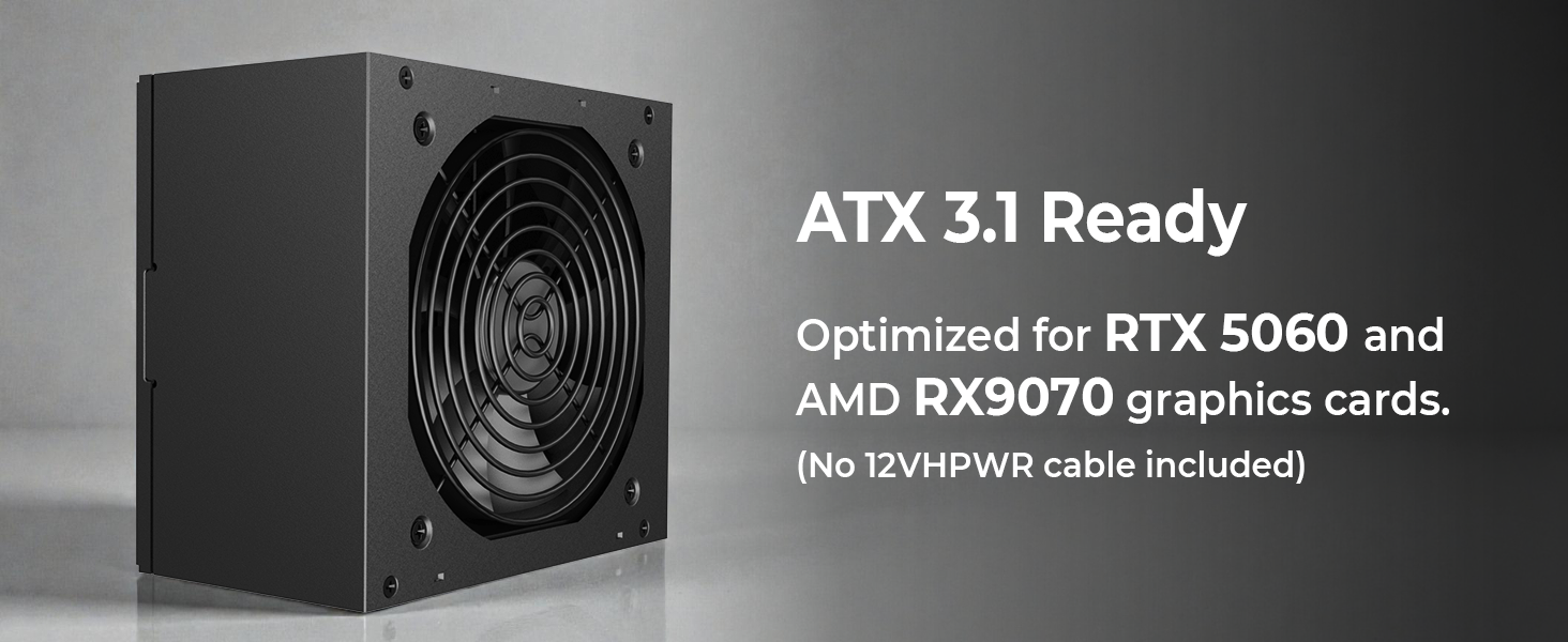 ATX 3.1, 650watts, 80+ Gold, Gaming Power Supply,