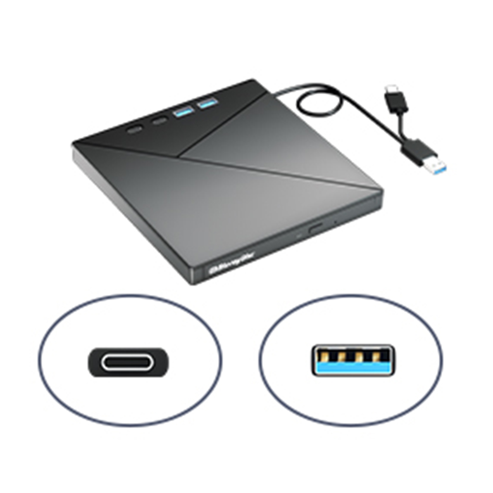 2-in-1 TYPE-C &amp; USB 3.0 Cable The Blu-ray player is exclusively compatible with laptop or desktop co