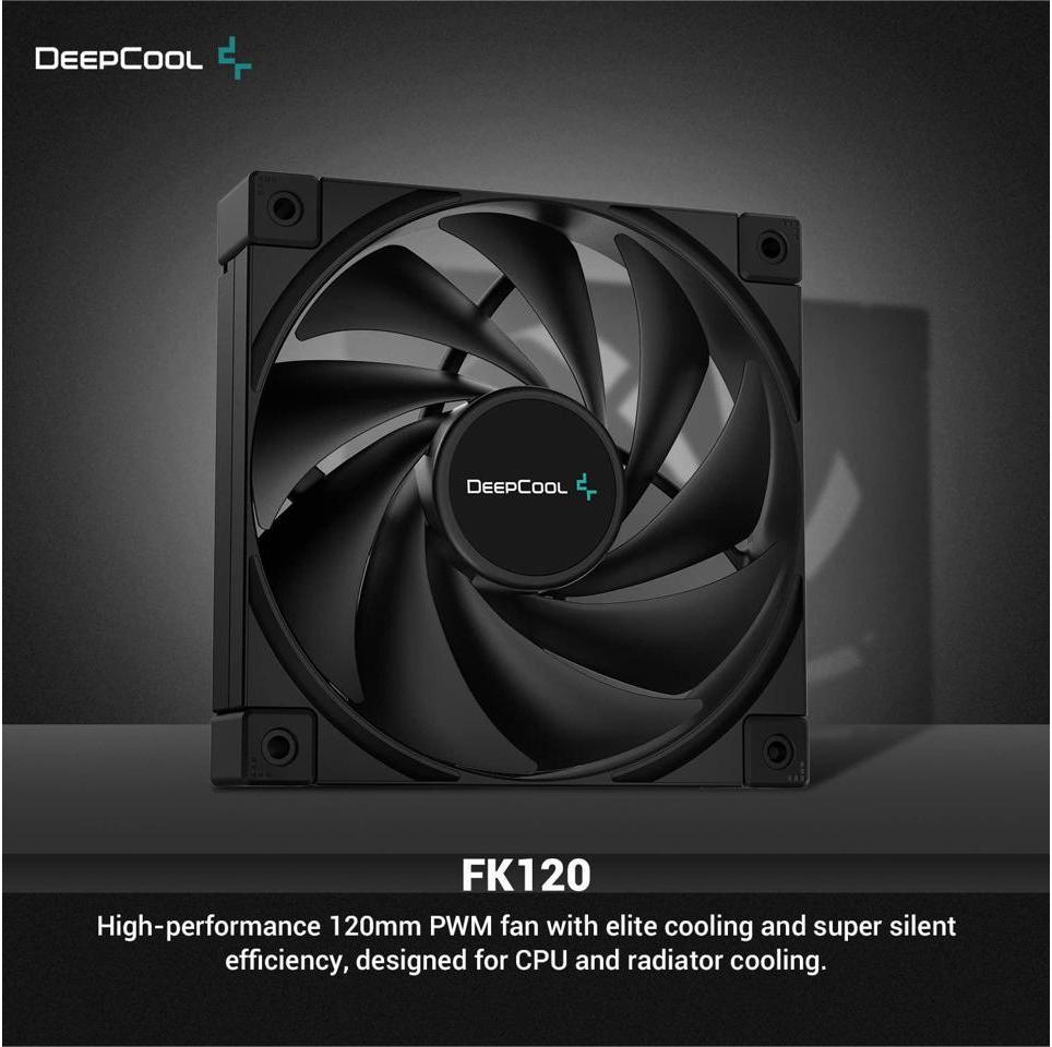 DeepCool FK120 PC Fan 120mm Packs) 1850RPM FDB Computer Case Fan 4-Pin PWM 68.99CFM Cooling Fan Quiet Under High Performance for Cases CPU Air Coolers and Radiators Case Fans -