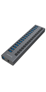 SABRENT 10-Port 60W USB 3.0 Hub with Individual Power Switches and 