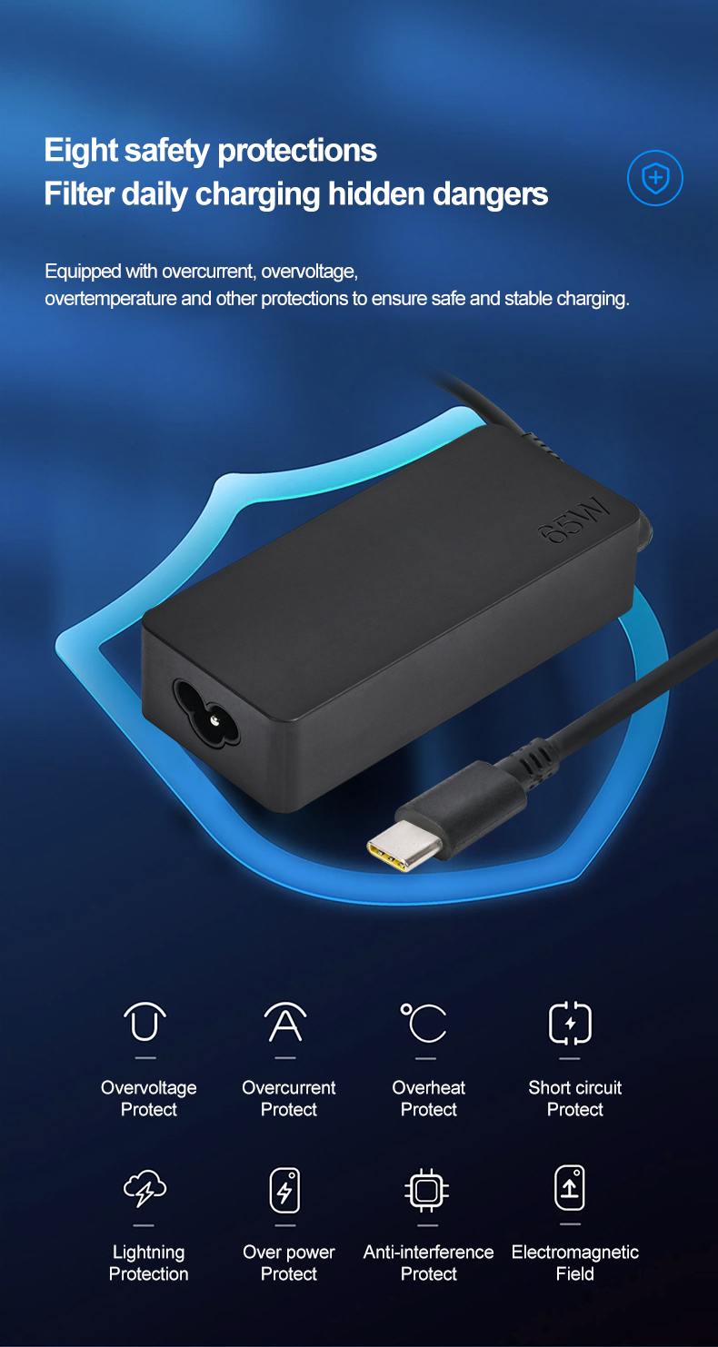 Suitable for Lenovo HP Asus Acer Dell and other 65W Type-C USB-C laptop charger Adapter