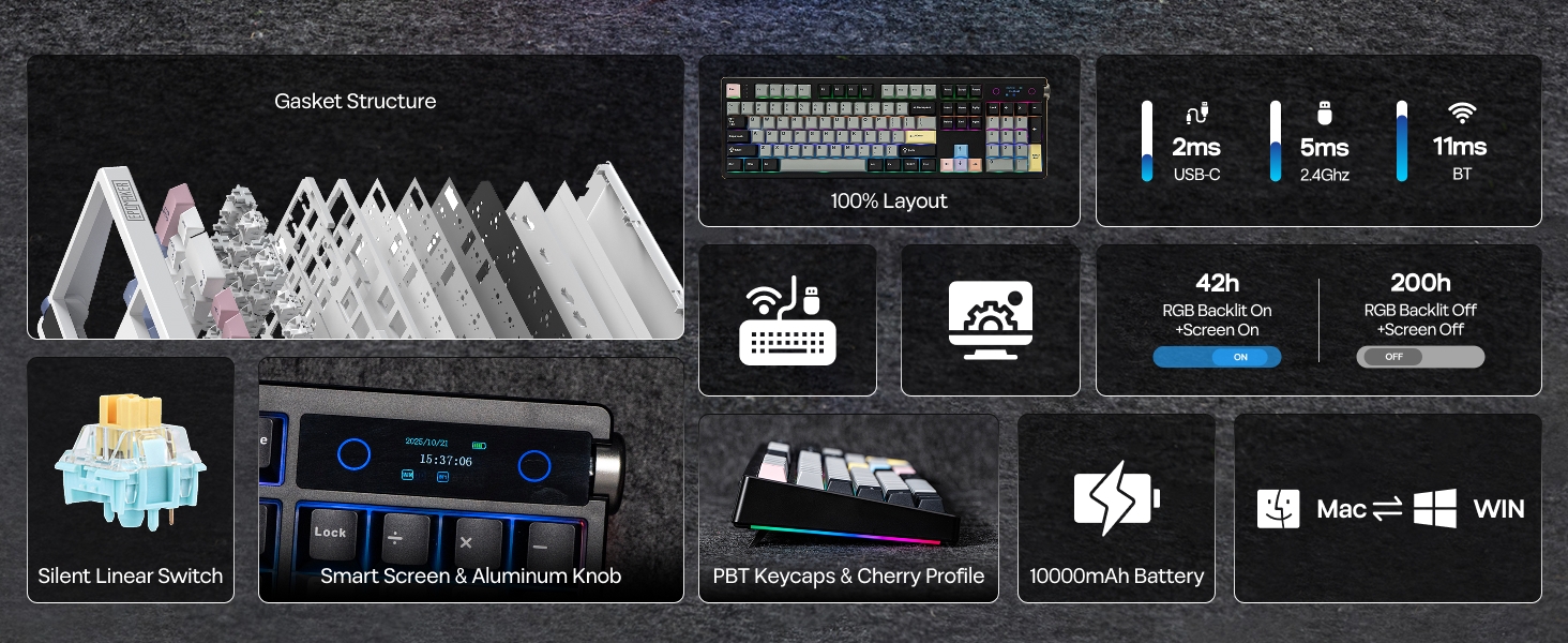 EPOMAKER TH108 PRO Full Size Mechanical Keyboard