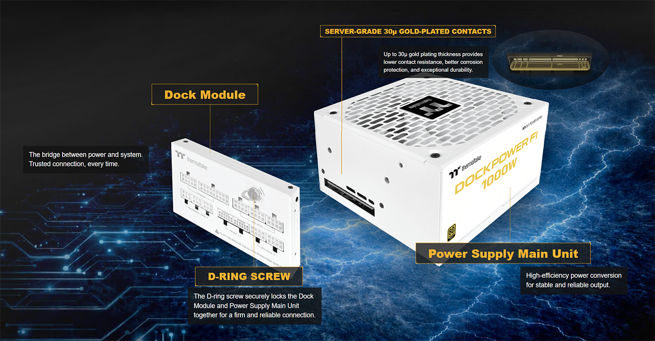 Thermaltake Dockpower FI Snow 1000W Power Supply