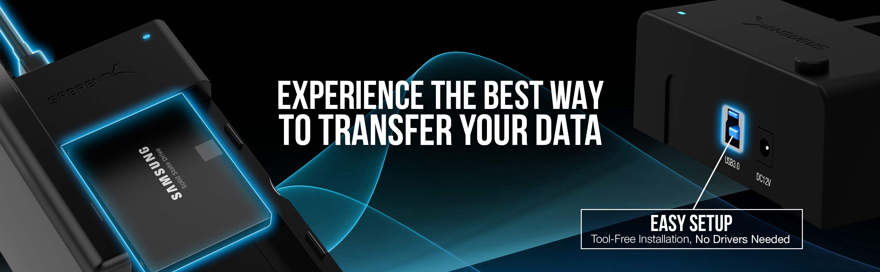 Sabrent USB 3.0 to SATA External Hard Drive LayFlat Docking Station for 2.5 or 3.5in HDD, SSD