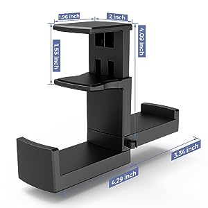 PC Gaming Headphone Stand, Dual Headset Hanger Hook Holder with Adjustable  & Rotating Arm Clamp