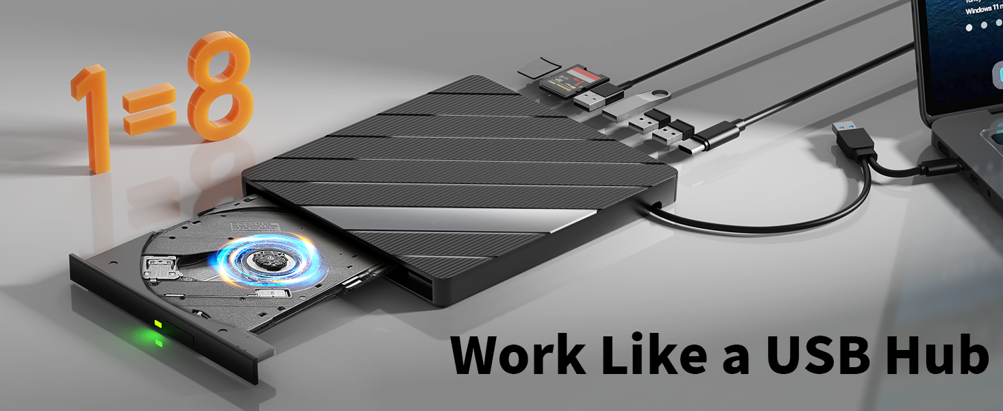 Upgrade 8 in 1 External CD/DVD Drive
