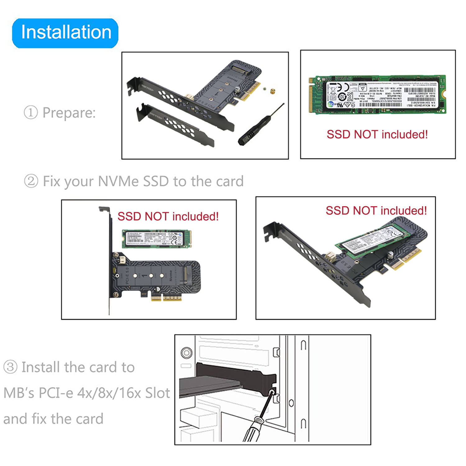 nvme to pcie 5.0 adapter card