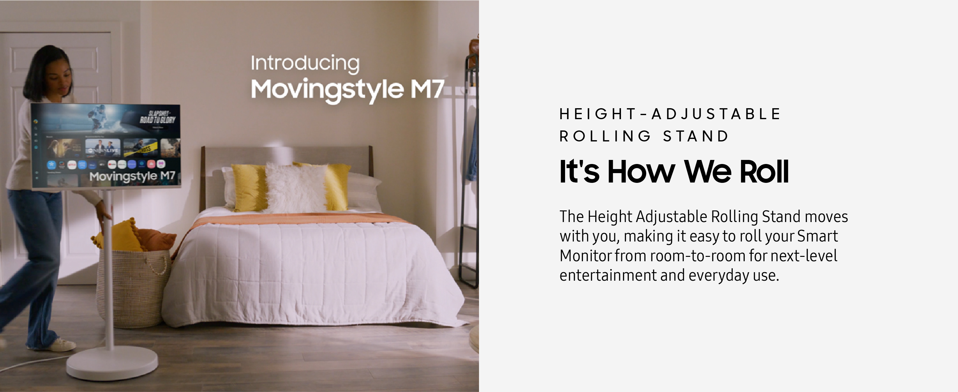 SAMSUNG Movingstyle M7 Smart Monitor with Adjustable Rolling Stand