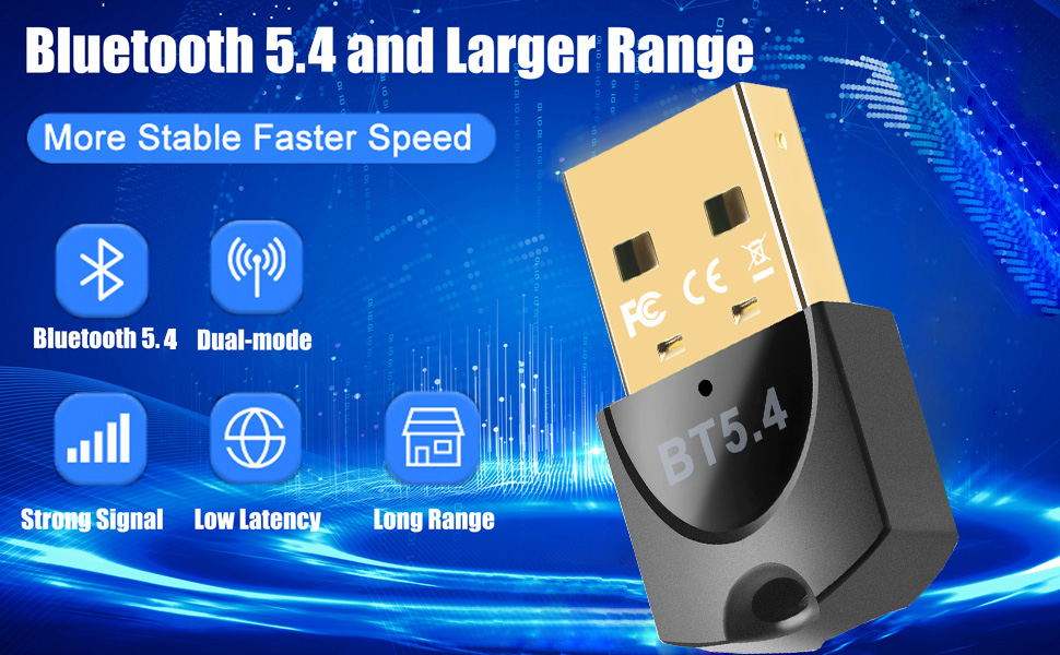 USB Bluetooth 5.4 adapter, allows your PC/laptop to connect Bluetooth enabled devices