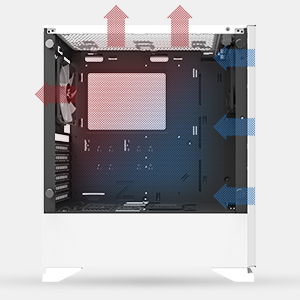 Zalman S5 White, ATX Mid Tower Computer/PC Case with Pre-Installed