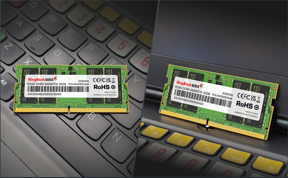 Kingbank 32GB 262-Pin DDR5 SO-DIMM DDR5 5600 (PC5 44800) Laptop Memory