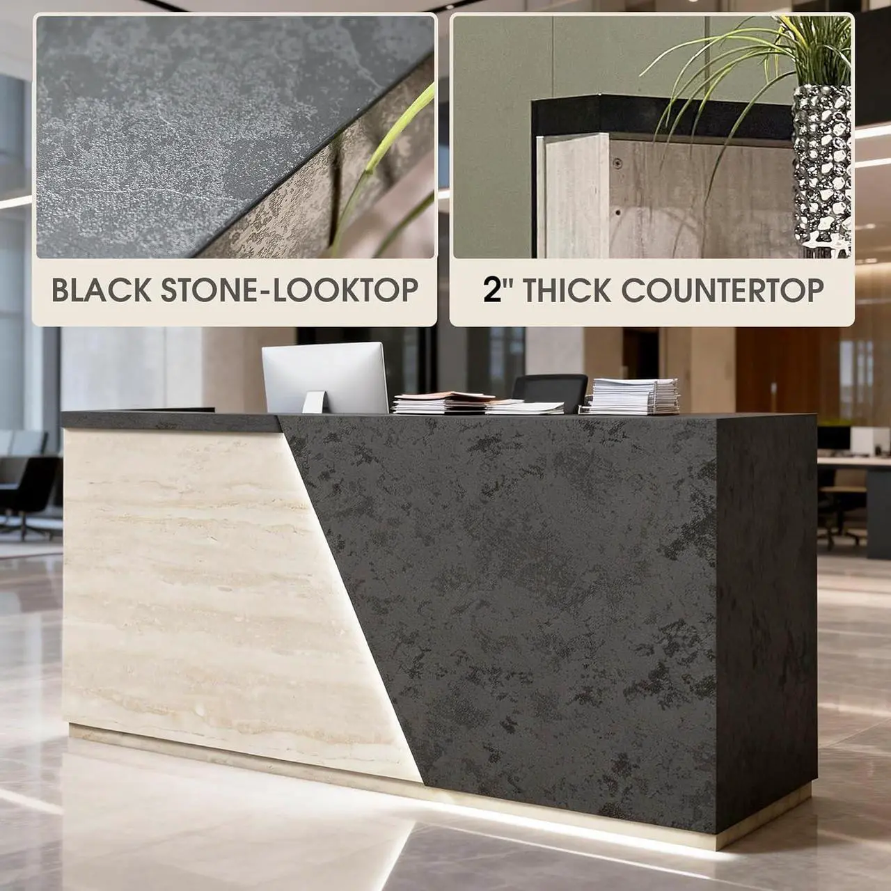 stone reception desk