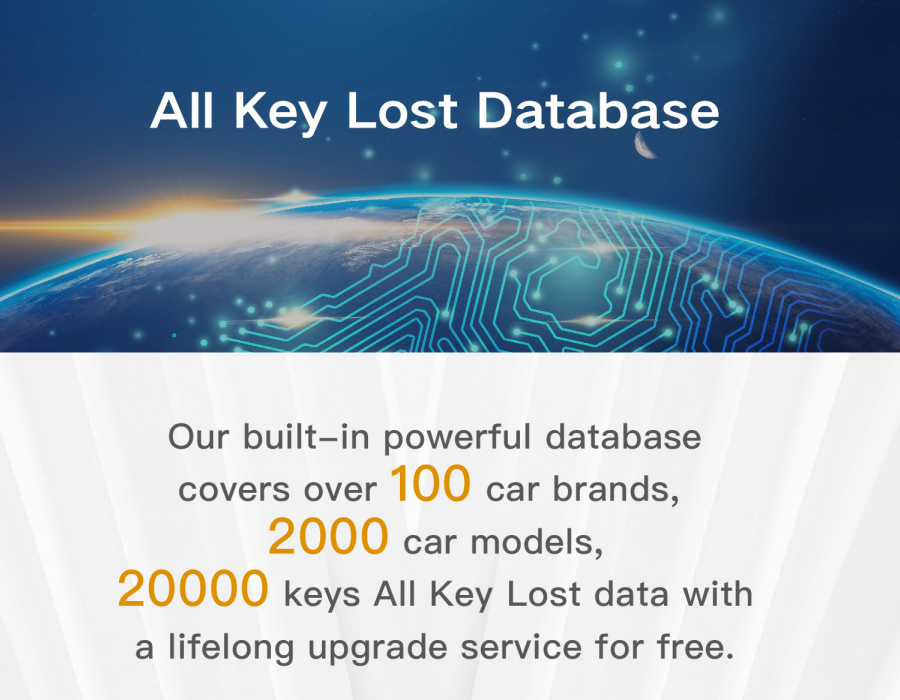 4. All Key Lost Database Our built-in powerful database covers over 100 car brands, 2000 car models,