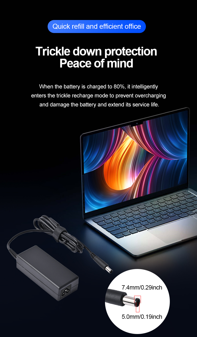 Dgkeyh Suitable for Dell 65W Laptop Charger Adapter Parameters 19.5V3.34A Interface 7.4×5.0MM