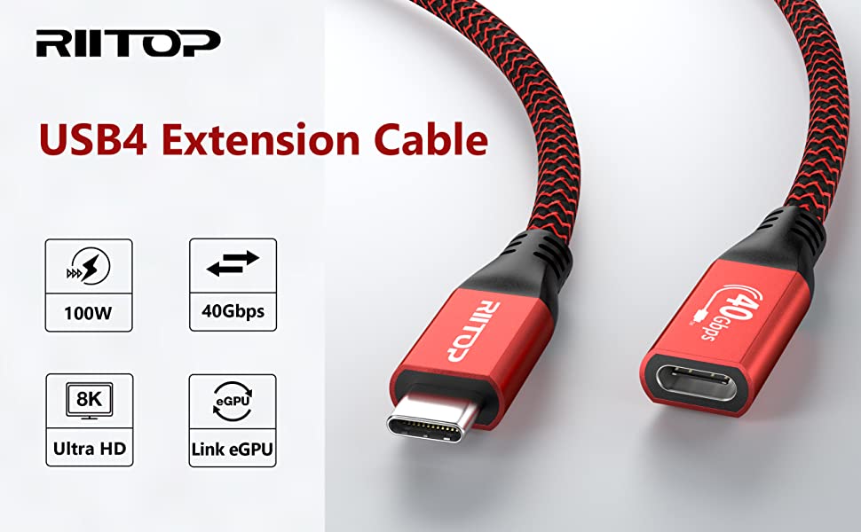 usb c 4.0 extension cable cord 1ft