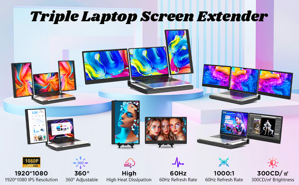 Triple Laptop Screen Extender
