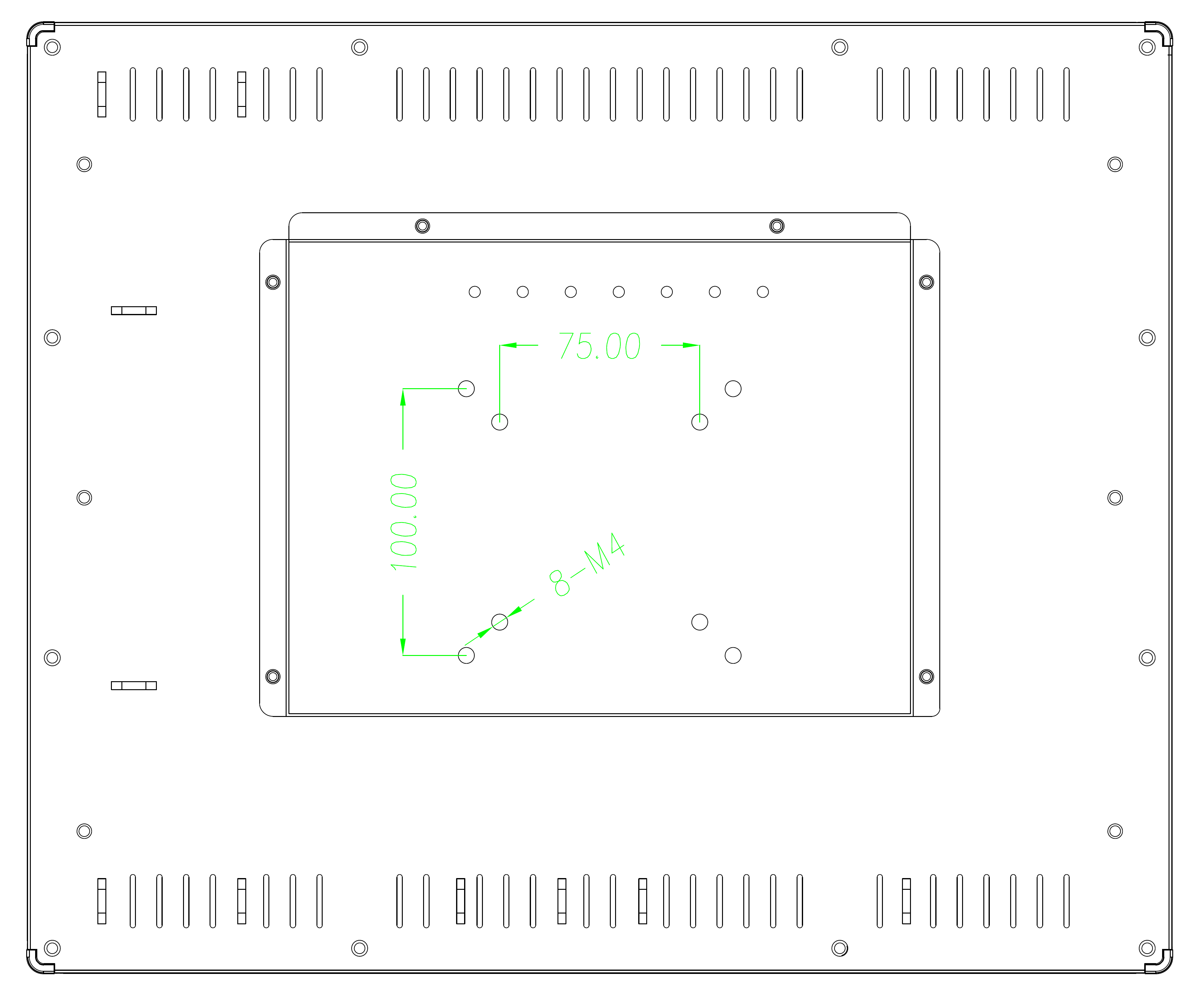 drawing for 19 inch open frame touch monitor