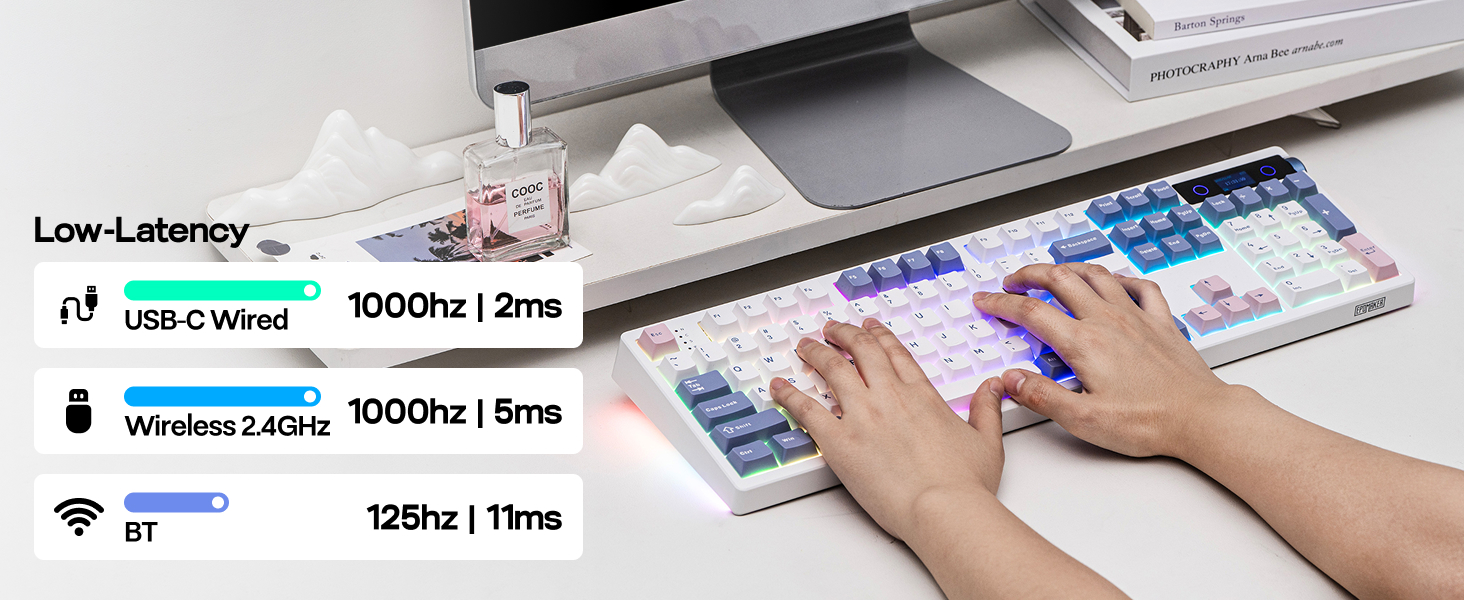 EPOMAKER TH108 PRO Full Size Mechanical Keyboard Low-latency