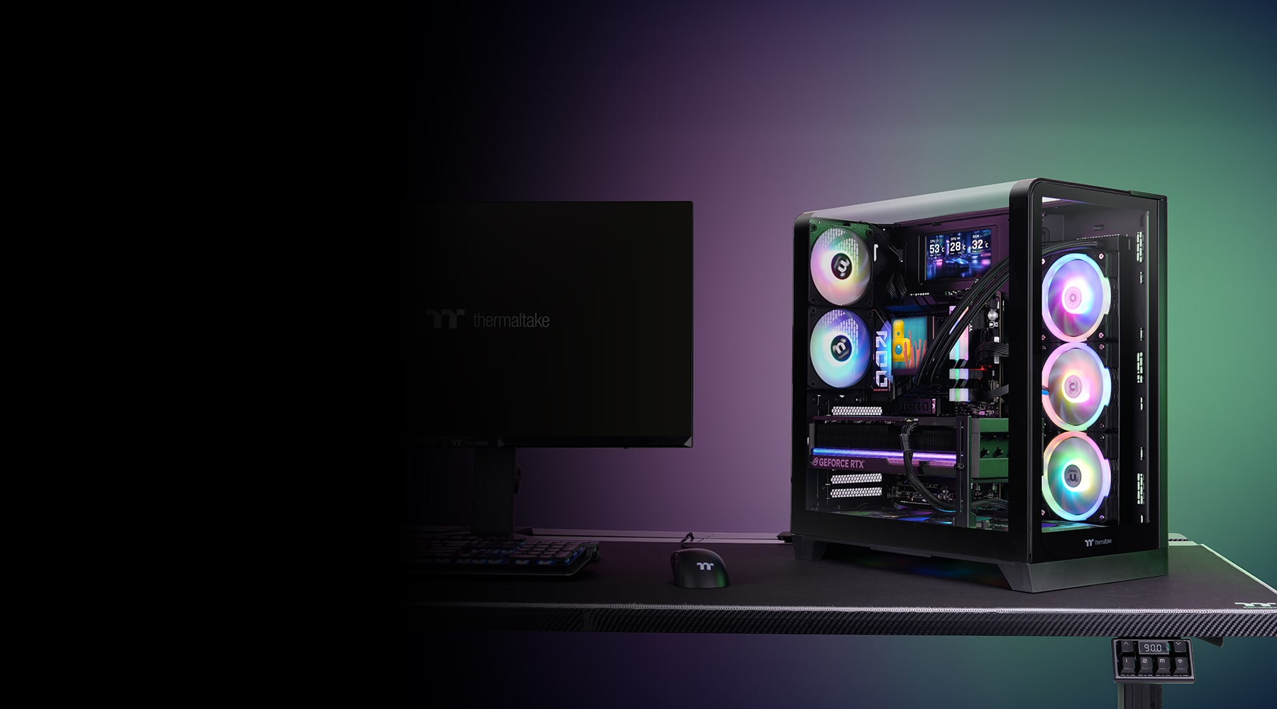 Thermaltake View 390 TG Computer Case- Black 