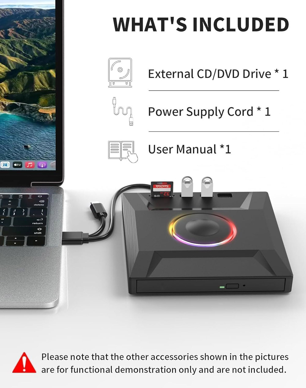 LUOM Super External CD DVD Drive