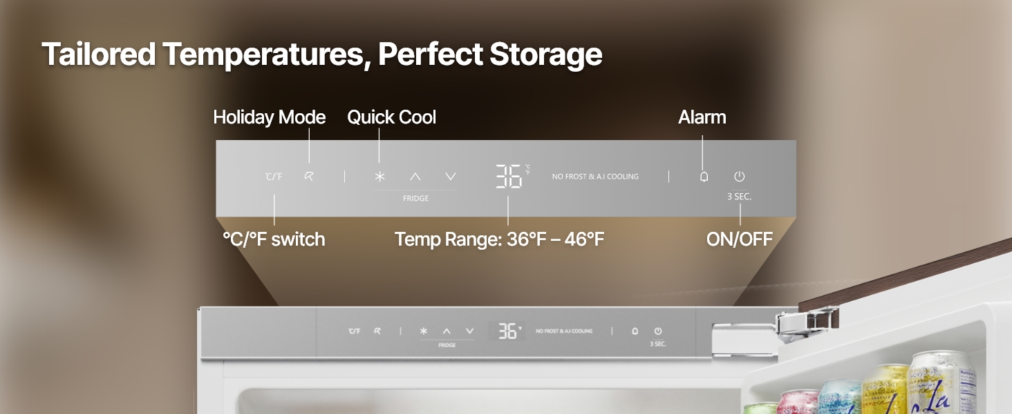 36°F-46°F temp. range
