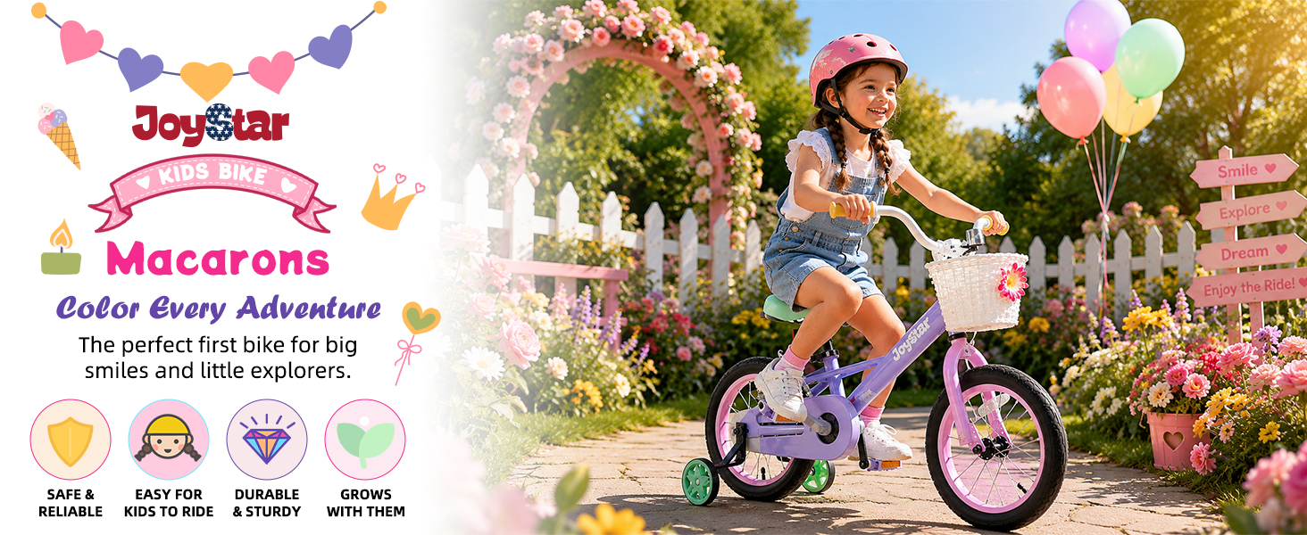 kids bike kids bicycle boys girls children training wheels basket