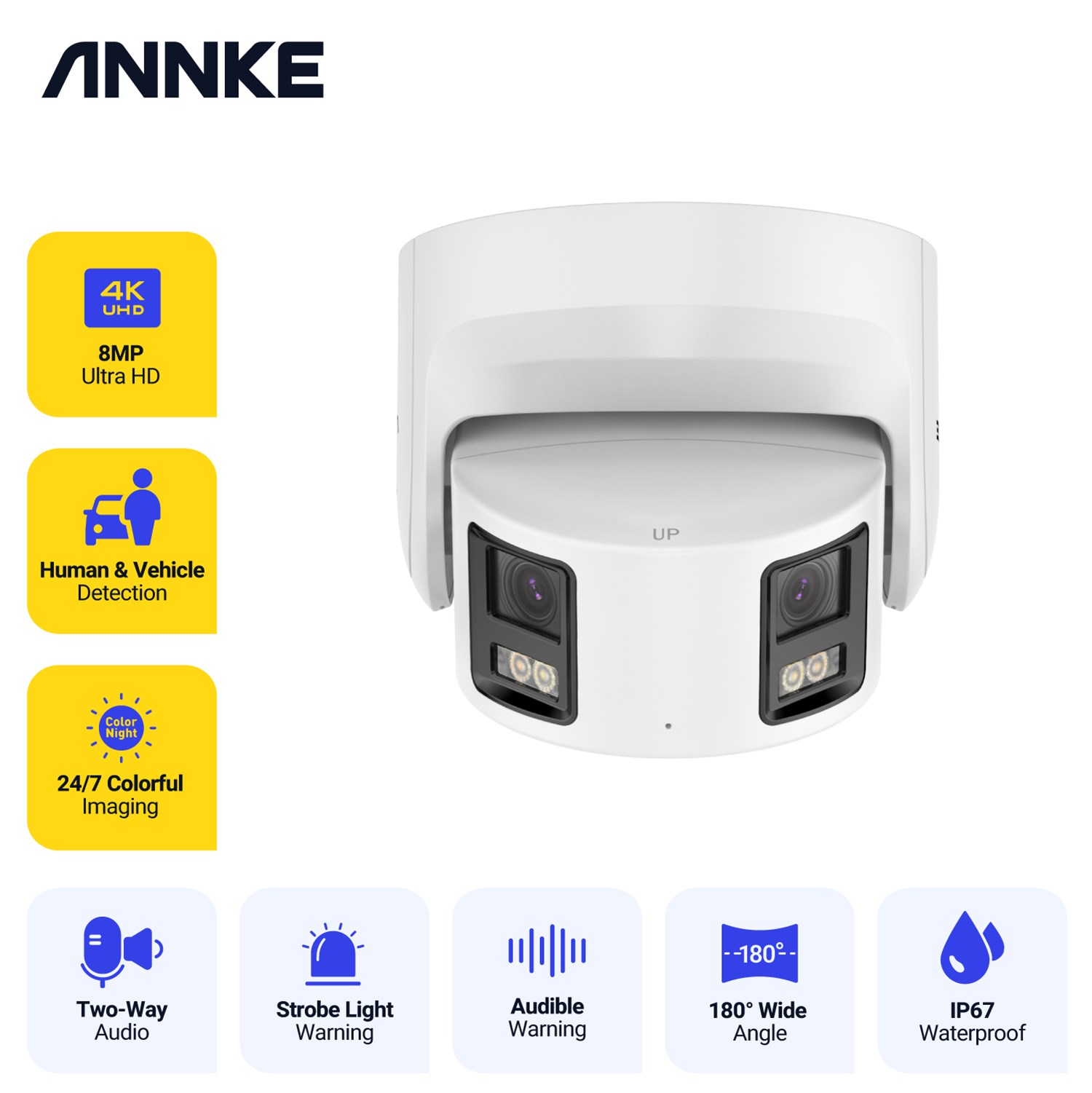 ANNKE FCD600 6MP Poe Security Camera System, IP Outdoor Camera in 180 ...