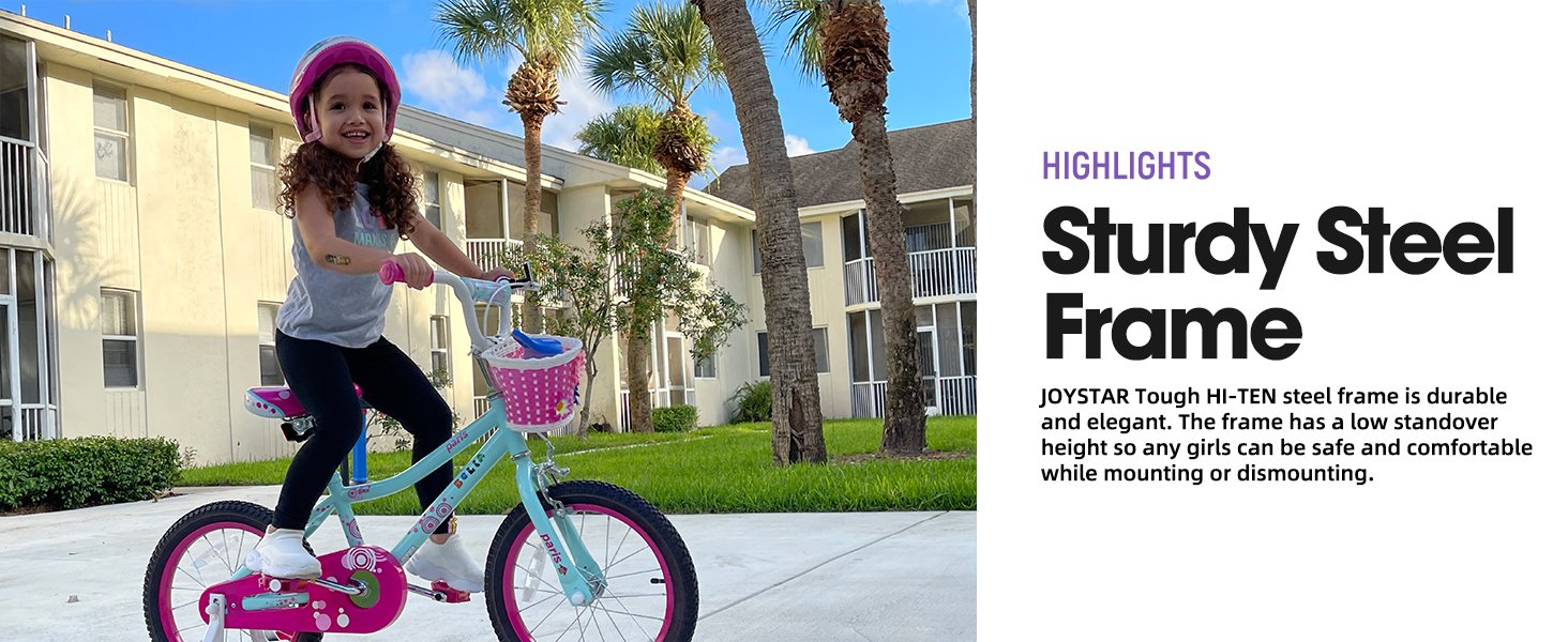 kids bike kids bicycle boys girls children training wheels steel frame