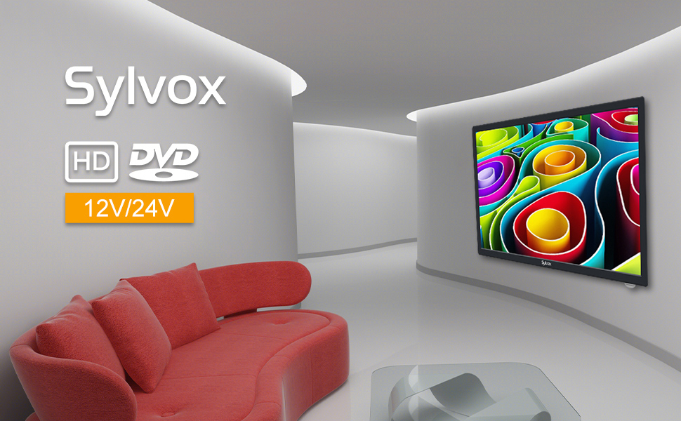 SYLVOX TV RV de 27 pulgadas, TV de 12 voltios, tienda de aplicaciones  incorporada, asistente de voz y reproductor de DVD, soporte de TV  inteligente