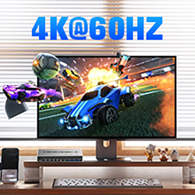 USB 3.0 Dual Monitor KVM Support 4K@60HZ Supports high resolution up to 3840*2160@60Hz and downwards