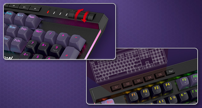 Redragon K580 Wired RGB Hall-Effect Magnetic Gaming Keyboard, Media Wheel