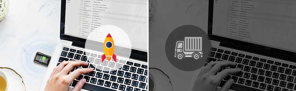 IHDAPP 650Mbps USB WiFi Adapter, 2.4Ghz & 5Ghz Dual-Band Wi-Fi Adapter, AC650 Wireless Adapter Netwo