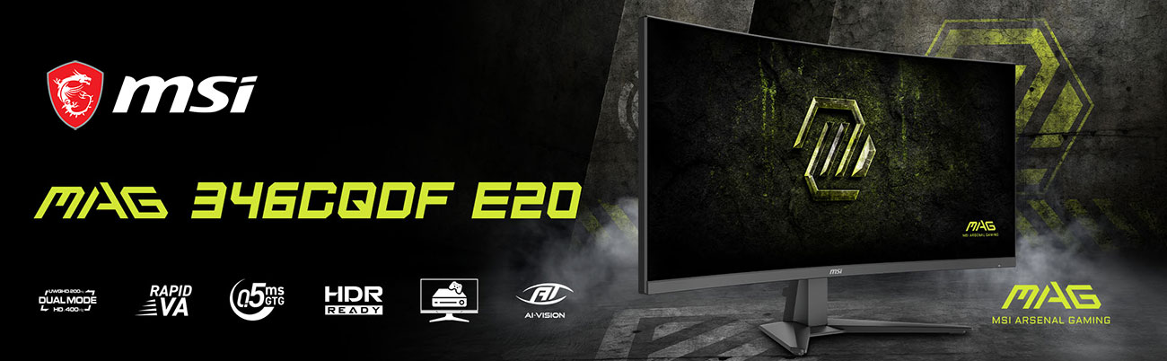 MSI MAG 346CQDF E20 Gaming Monitor banner